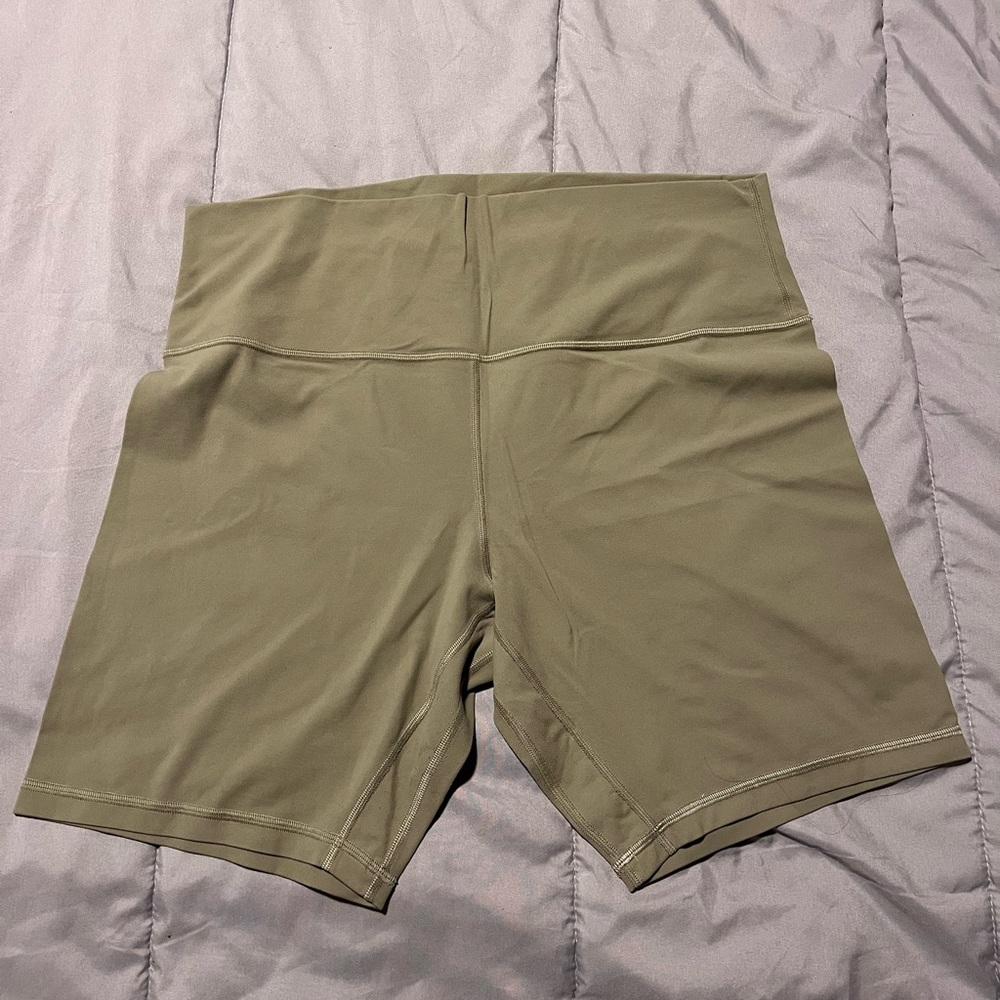Sage green lululemon biker shorts